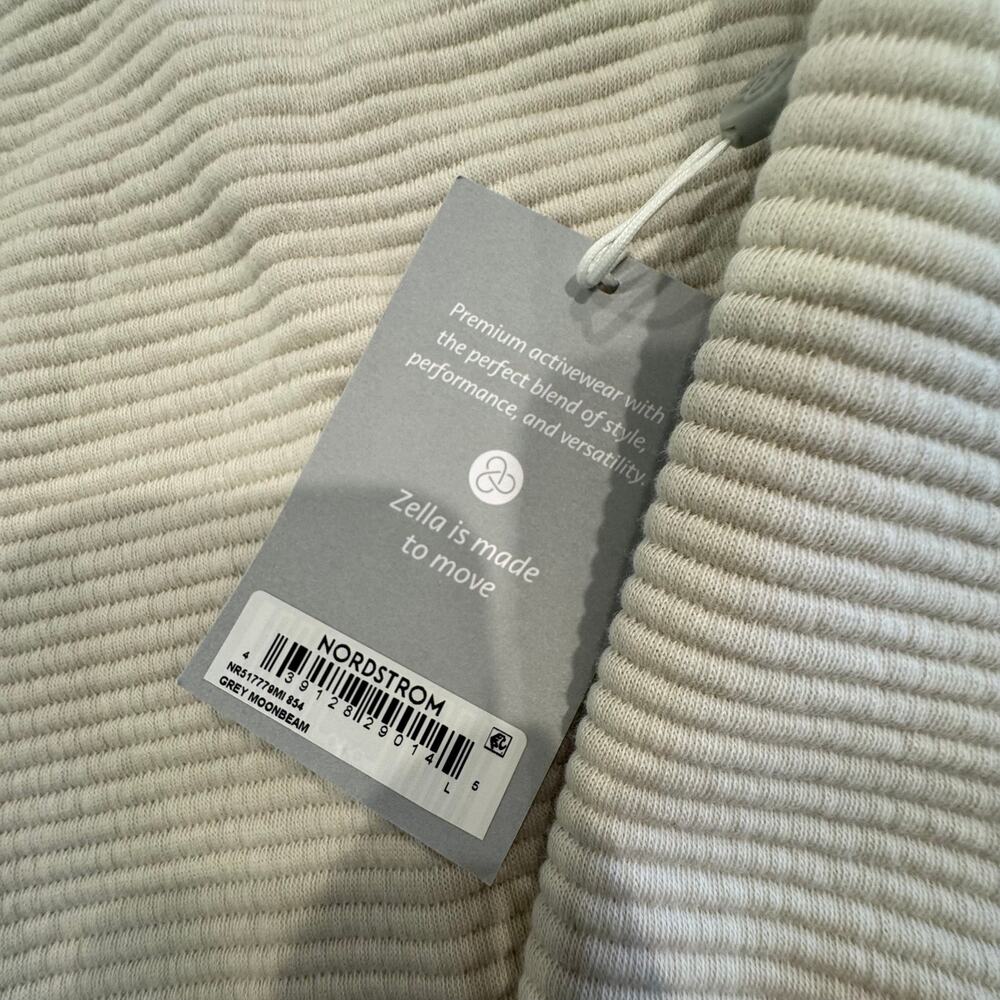 Zella Ottoman Cotton Blend Ribbed Hoodie - Size L - Picture 3 of 4